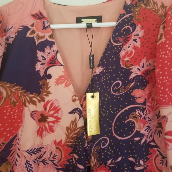 Alexia Admor High-low Ruffle Silhouette "Tala" Maxi Dress Pink/Mixed Print 6 NWT - Picture 4 of 11